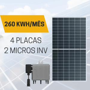 kit solar fotovoltaico 4 placas + micro inversor geração 260kwh/mês